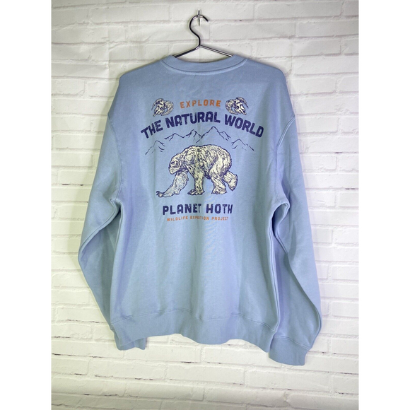 Star Wars Hoth Expeditions Wilflife Pullover Crew Sweatshirt Blue Mens Size M - Picture 3 of 12